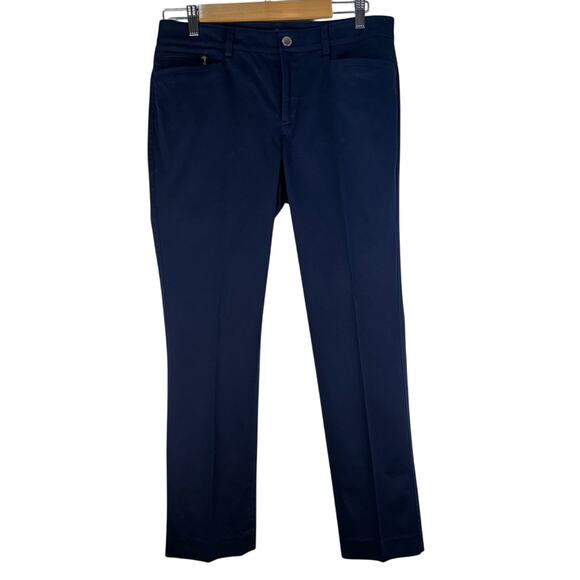 Lauren Ralph Lauren Navy Blue Slacks Women’s Size 8 Stretch Cotton Twill Pressed - Picture 1 of 7